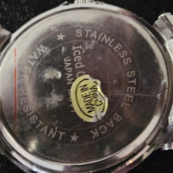 ICED OUT TIME SILVER AND BLUE MENS WATCH - Picture 4 of 5